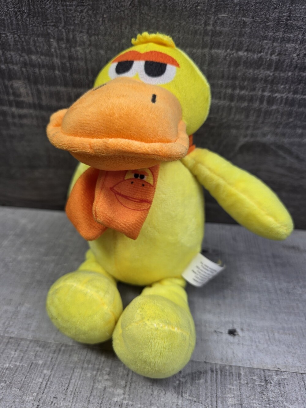 Nanco Plush Yellow Duck Stuffed Animal with Orange Scarf Silly Barnyard Farm b45